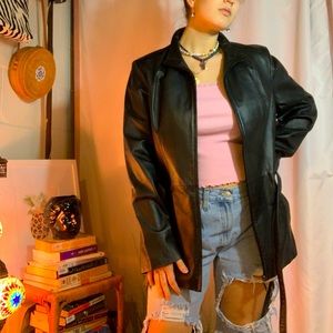 Black leather jacket